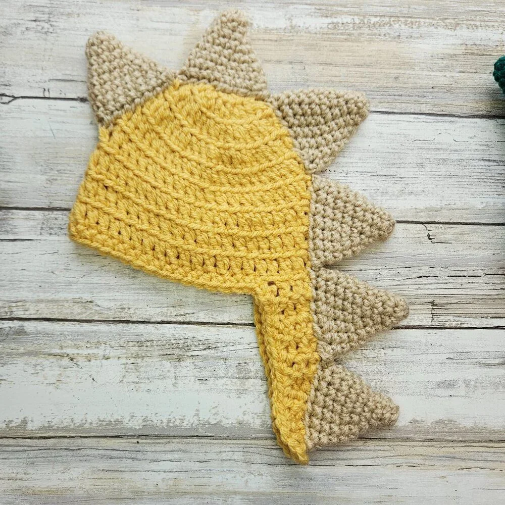 Dinosaur Hat- Newborn- Yellow Gold
